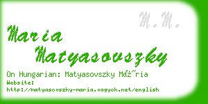 maria matyasovszky business card